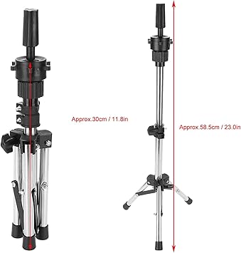 Buachois Wig Stand TripodWhite Mannequin Head Holder Height Adjustable Beauty Tripod Training Head Stand Holder Wig Display for Hairdressers Salons Cosmetologists 118in23in - Image 2