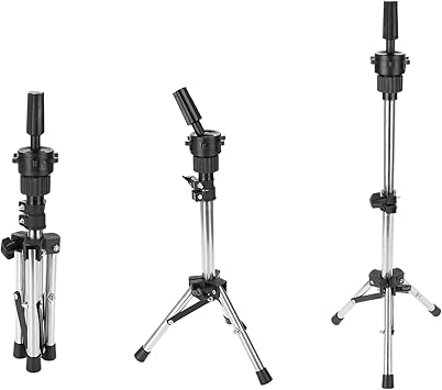 Buachois Wig Stand TripodWhite Mannequin Head Holder Height Adjustable Beauty Tripod Training Head Stand Holder Wig Display for Hairdressers Salons Cosmetologists 118in23in - Image 1