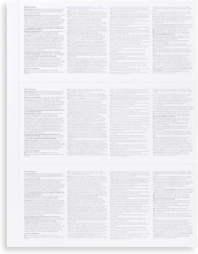 Dutymark W2 Forms Blank 3 Up Tax Forms 2025, W2 Perforated Paper With Back Instructions For 50 Employees,Works with Laser or Inkjet Printers | Great for QuickBooks and Accounting Software - Image 4
