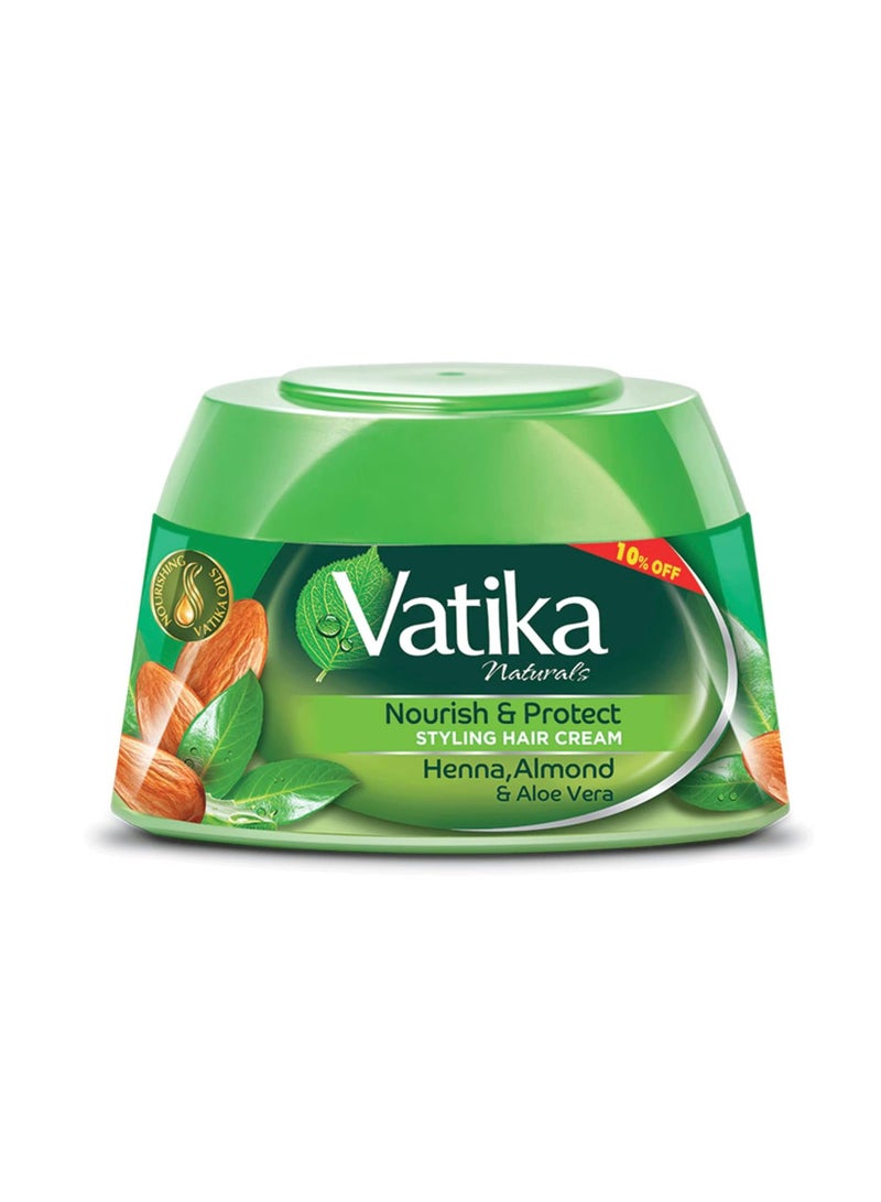 VATIKA Naturals nourish and protect styling hair cream henna almond and aloe vera with nourishing oils  125 ml - Image 1