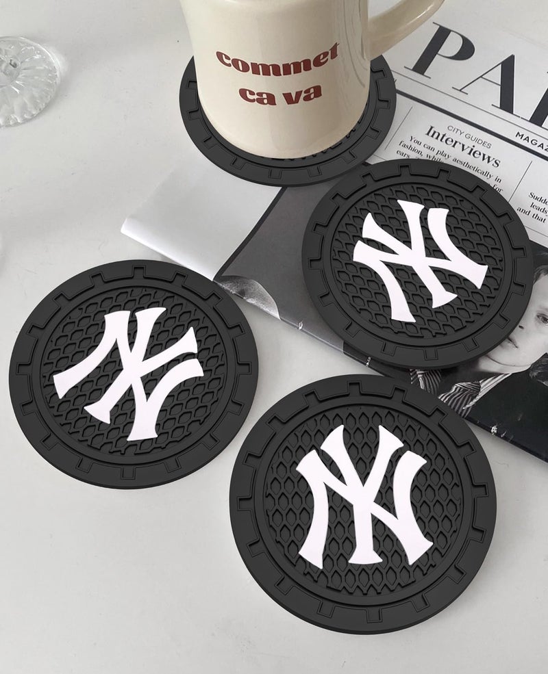 Kaleduo 2PCS Car Cup Holder Coaster,Auto Cup Holder Insert Coaster for New York Yankees Baseball Fans, Non-Slip Car Drink Holder Mat, Interior Accessories, NY Yankees - Image 5