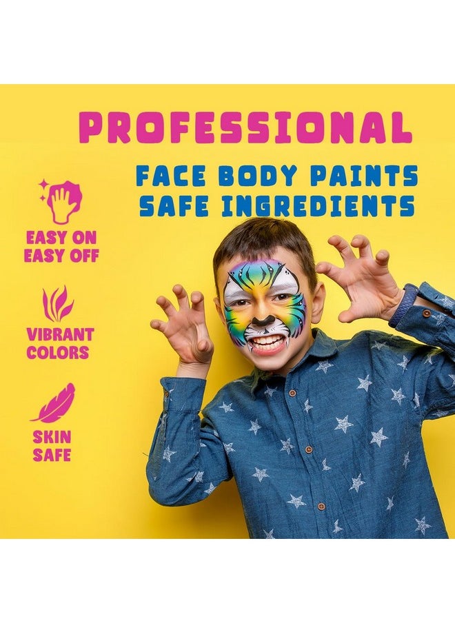 Face Paint Kit Professional Face Painting Set For Kids Adults 12 X 10Gm Stencil One Stroke Split Cake Palette Non Toxic Rainbow Cakes Flora Unicorn Body Makeup Halloween Christmas Easter - pzsku/Z0585BD488B4513AB4E87Z/45/_/1733730346/961b7348-55bb-4c0a-8044-6b28b2f99fd9