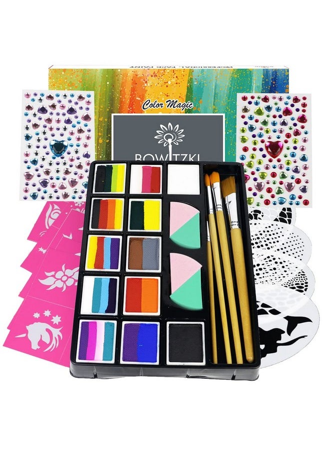 Face Paint Kit Professional Face Painting Set For Kids Adults 12 X 10Gm Stencil One Stroke Split Cake Palette Non Toxic Rainbow Cakes Flora Unicorn Body Makeup Halloween Christmas Easter - pzsku/Z0585BD488B4513AB4E87Z/45/_/1733730376/cdca9aa3-2656-449d-b17c-8b2665508273