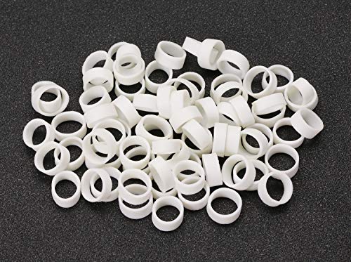 ONLYKXY 100 Pieces Silicone Cable Ties, Data Lines Silicone Cord Ties, Reusable Rubber Rings, Power Cable Tie Straps, Elasticity Coil Ring, Rubber bands (White) - Image 3