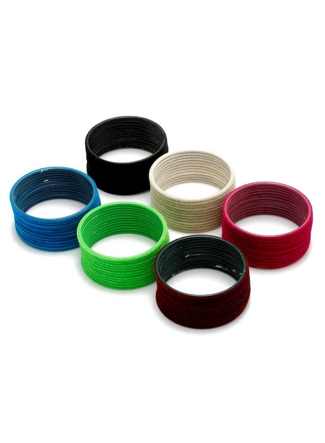 يو بيلا مجموعة أساور متعددة الألوان للنساء من YouBella Jewellery مكونة من 144 سوارًا للنساء والفتيات (2.4) - Image 3