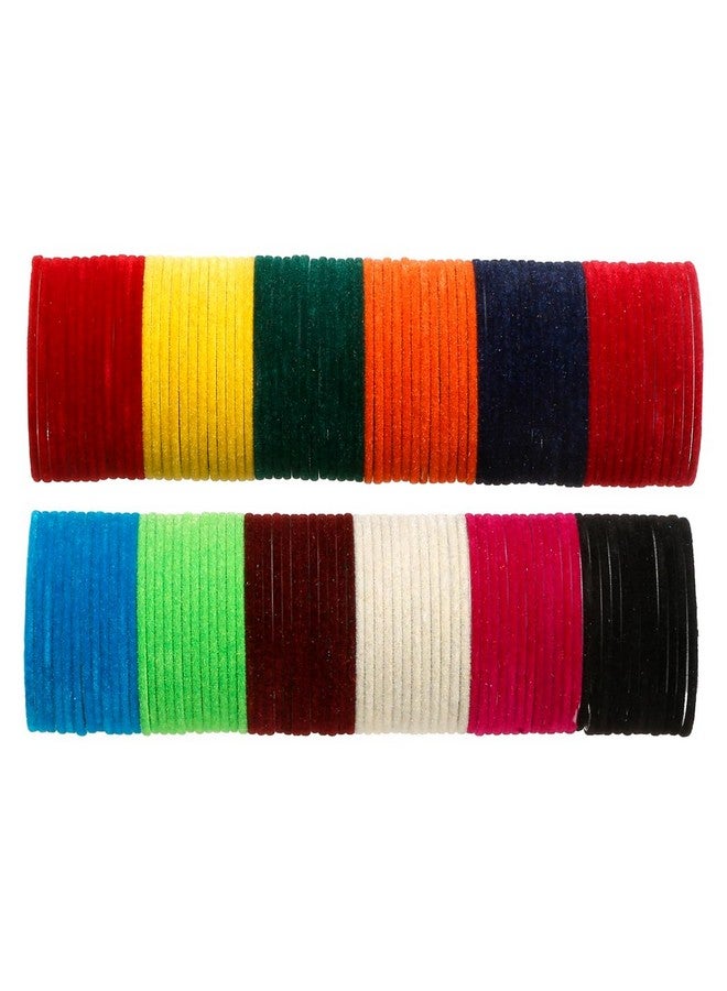 يو بيلا مجموعة أساور متعددة الألوان للنساء من YouBella Jewellery مكونة من 144 سوارًا للنساء والفتيات (2.4) - Image 1