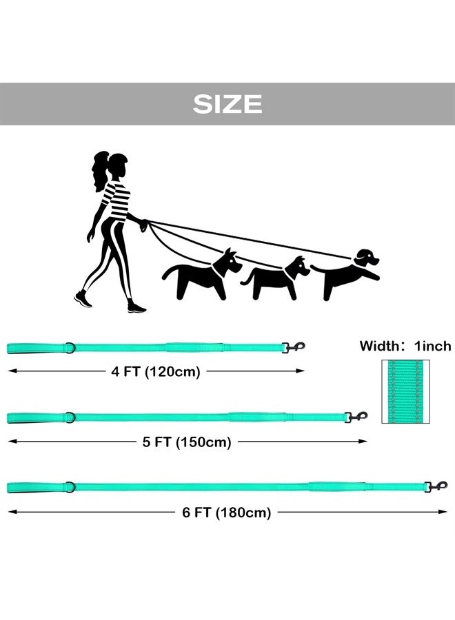 Joytale Double Handle Dog Leash, Double-Sided Reflective Dog Leashes for Night Safety, Heavy Duty Leash for Large and Extra Large and Medium Breed Dogs Outside Walking,5FT,Teal - Image 5
