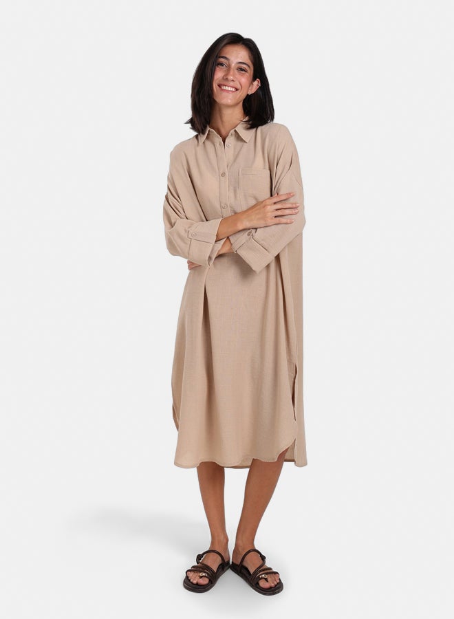 Clue 3/4 Sleeves Midi Dress - Image 1