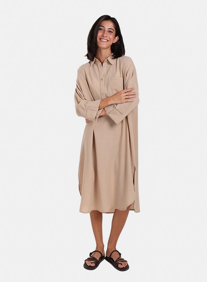 Clue 3/4 Sleeves Midi Dress - Image 1