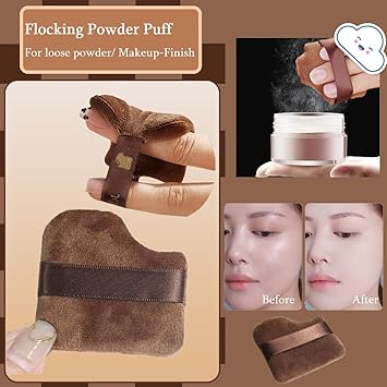 KARLOR 6 Pcs Makeup Powder Puff Set 3 Air Cushion Puffs 1 Flocking Puff 2 Finger Puffs for Wet and Dry Makeup Cosmetic Sponge Latex Velvet Puff for Foundation Loose Powder - Image 5