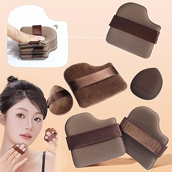 KARLOR 6 Pcs Makeup Powder Puff Set 3 Air Cushion Puffs 1 Flocking Puff 2 Finger Puffs for Wet and Dry Makeup Cosmetic Sponge Latex Velvet Puff for Foundation Loose Powder - Image 2