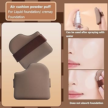 KARLOR 6 Pcs Makeup Powder Puff Set 3 Air Cushion Puffs 1 Flocking Puff 2 Finger Puffs for Wet and Dry Makeup Cosmetic Sponge Latex Velvet Puff for Foundation Loose Powder - Image 4