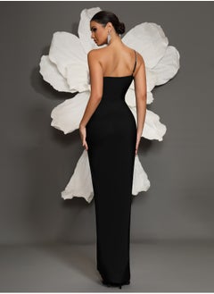Meilun Women's Black Strapless 3D Floral Evening Dress  - Image 2