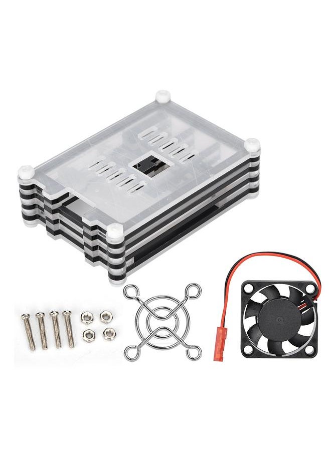 Thoraya 9-Layer Shell Case+Mini Cooling Fan+Fan Cover Set for Raspberry Pi 3B+/3B/2B No Interference  - Image 1