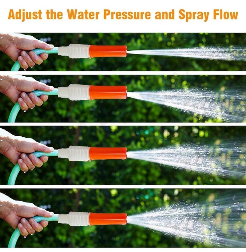 Episkey Heavy Duty 10 Meter Garden Hose | Flexible Expandable Water Pipe with Double Latex Core & Braided Outer Layer | Adjustable PVC Spray Nozzle Gun,Tap Connector & 2 Hose Clamps | Leak & Kink free - Image 4