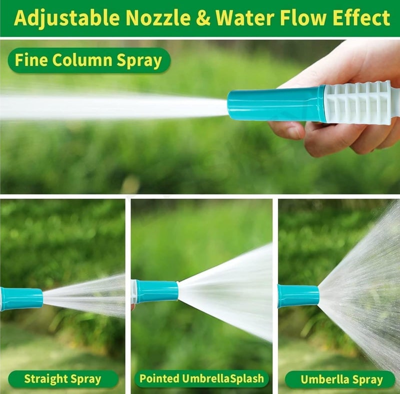 Episkey Heavy Duty 10 Meter Garden Hose | Flexible Expandable Water Pipe with Double Latex Core & Braided Outer Layer | Adjustable PVC Spray Nozzle Gun,Tap Connector & 2 Hose Clamps | Leak & Kink free - Image 5