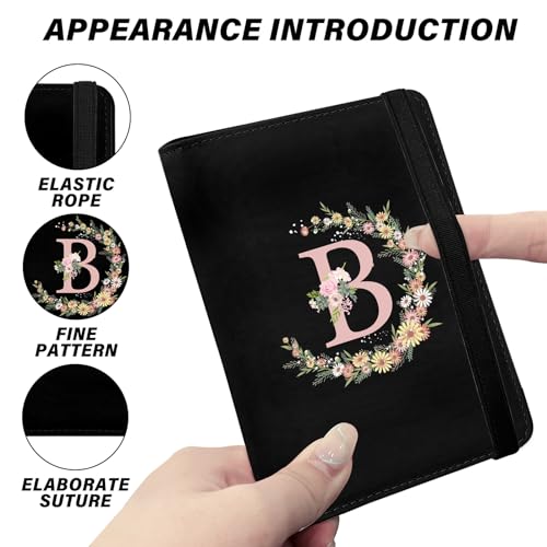 GABraden Cute Passport Holder and Holder Combo Passport Cover with RFID Blocking Women Men Compatible Wallet Credit Card Protector (Initial Monogram-B) - Image 4