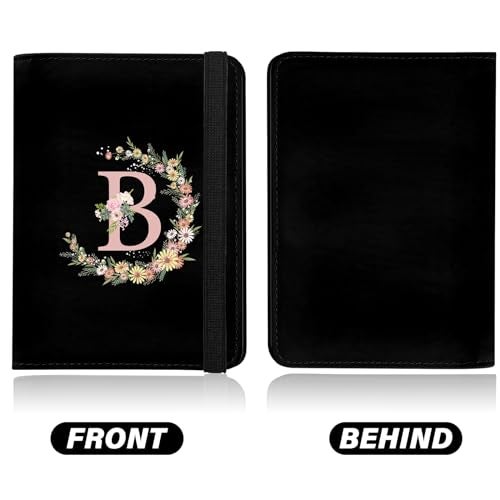 GABraden Cute Passport Holder and Holder Combo Passport Cover with RFID Blocking Women Men Compatible Wallet Credit Card Protector (Initial Monogram-B) - Image 5