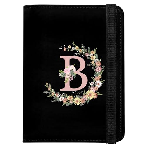 GABraden Cute Passport Holder and Holder Combo Passport Cover with RFID Blocking Women Men Compatible Wallet Credit Card Protector (Initial Monogram-B) - Image 1
