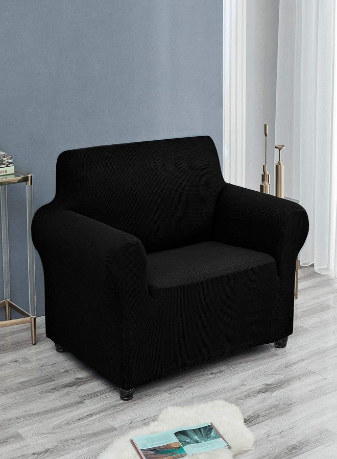 Joccun Stretch Chair Couch Cover,1-Piece Sofa Slipcover Spandex Jacquard Fabric Sofa Covers with Elastic Bottom,Washable Furniture Protector for Dogs,Cats,Kids(Armchair,Wide 35" - 55",Black) - Image 5