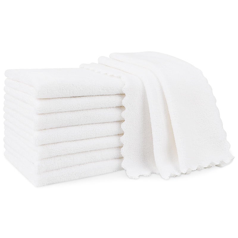 Orighty مناديل أوريتي للبكاء للأطفال 8 قطع ناعمة للغاية ماصة من فليس كورال 20x10 بوصة سجادات كبيرة لطيفة للبكاء للأطفال ذوي البشرة الحساسة مناديل للبكاء للأطفال حديثي الولادة أساسية بيضاء