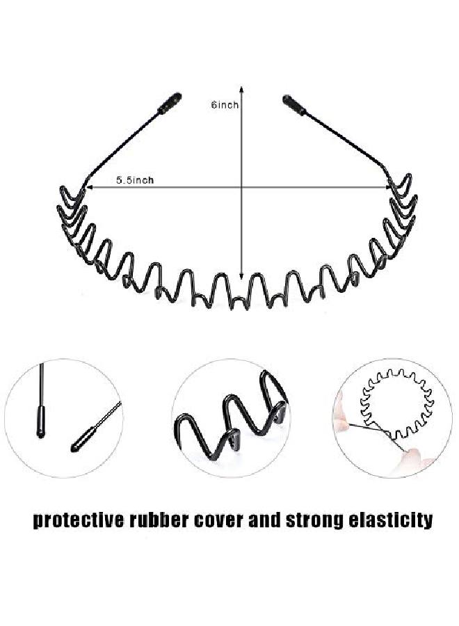 WantGor Metal Headbands For Women Men 2 Pack Fash Unisex Black Hairband Sports Headwear Hair Hoop Hair Accessories For Home Outdoor - Image 4