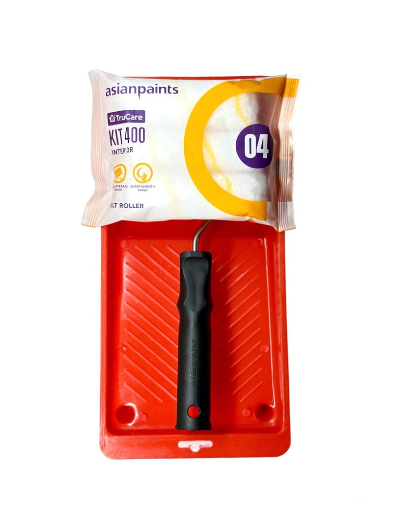 Asian Paints 4inch Painting Roller Kit 400 With Tray Combo Pack Of (1) - Image 1