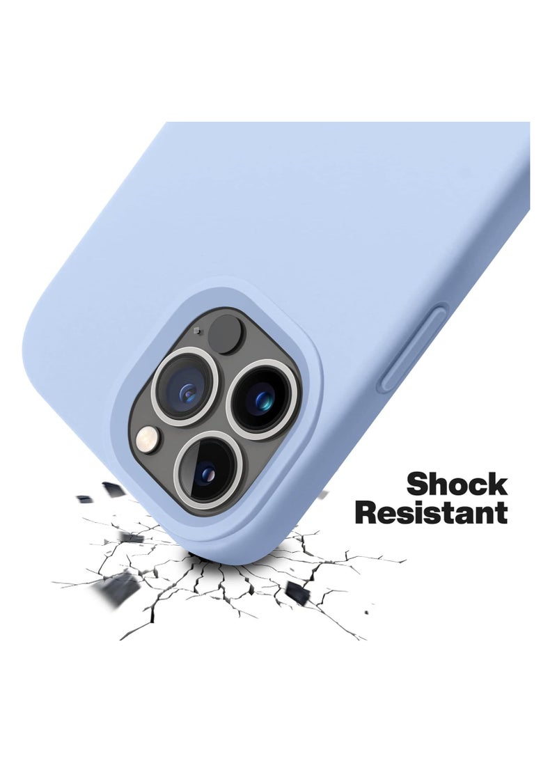 Generic - Compatible with iPhone 15 Pro Max Case, Liquid Silicone Case, Full Body Protective Cover, Shockproof, Slim Phone Case, Anti-Scratch Soft Microfiber Lining, 6.7 inch (Light Blue) - Image 1