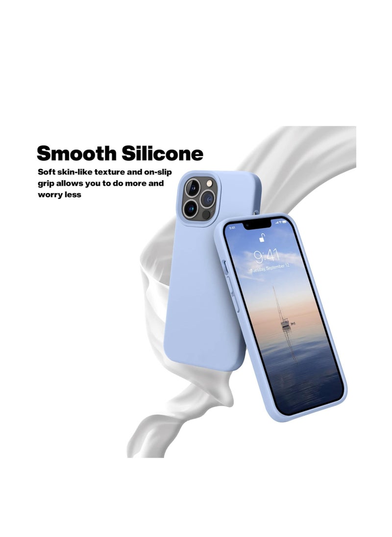 Generic - Compatible with iPhone 15 Pro Max Case, Liquid Silicone Case, Full Body Protective Cover, Shockproof, Slim Phone Case, Anti-Scratch Soft Microfiber Lining, 6.7 inch (Light Blue) - Image 1