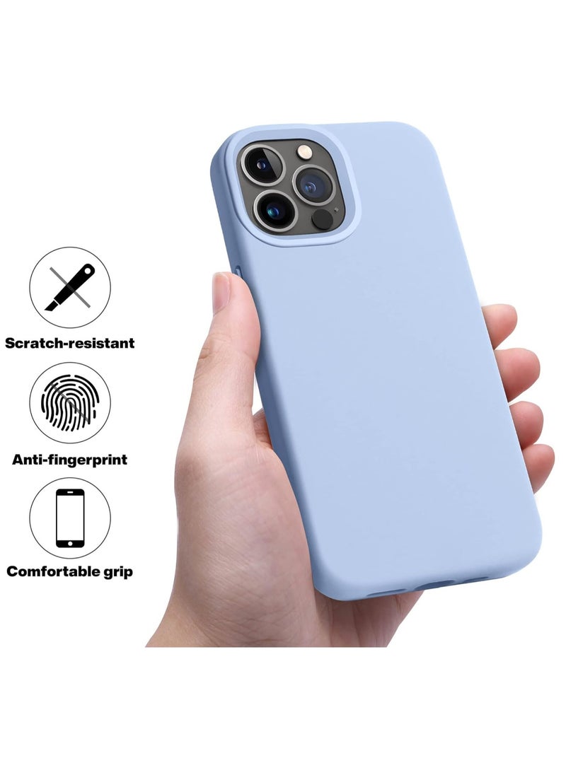 Generic - Compatible with iPhone 15 Pro Max Case, Liquid Silicone Case, Full Body Protective Cover, Shockproof, Slim Phone Case, Anti-Scratch Soft Microfiber Lining, 6.7 inch (Light Blue) - Image 1