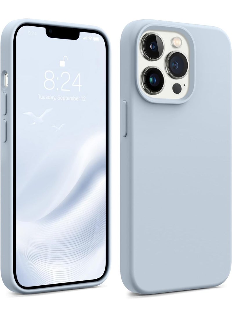 متوافق مع حافظة iPhone 15 Pro Max، حافظة من السيليكون السائل، غطاء حماية كامل للجسم، مقاوم للصدمات، حافظة هاتف نحيفة، بطانة ناعمة من الألياف الدقيقة مضادة للخدش، 6.7 بوصة (أزرق فاتح) - Image 1
