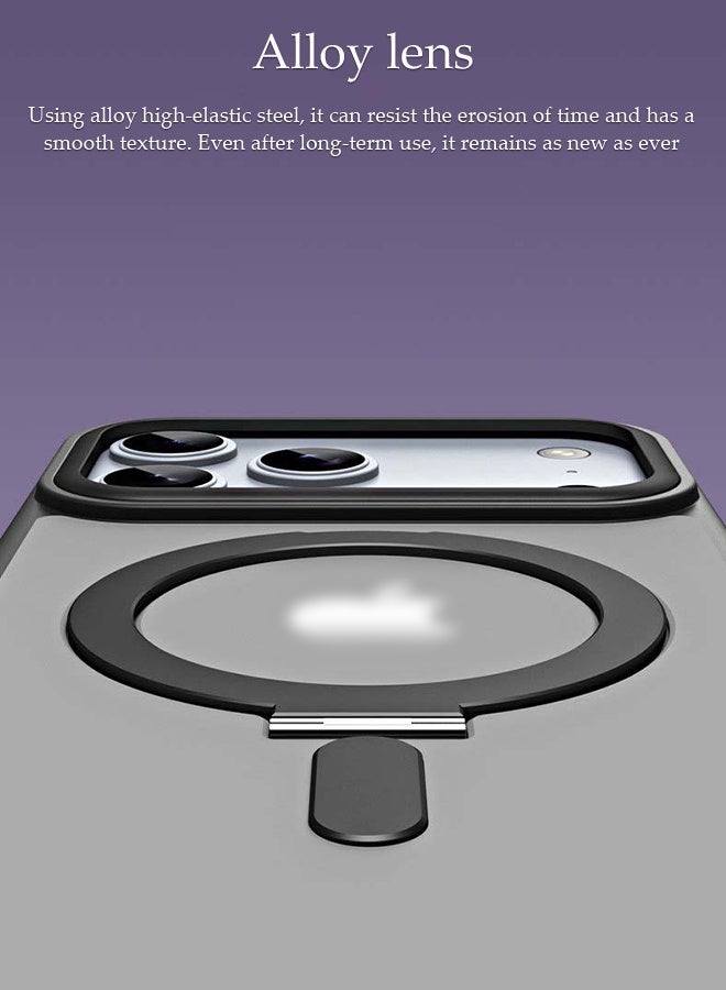 DUNISO Magnetic Phone Case for iPhone 17 Pro Max Case Anti-Slip and Drop-Proof Protective Cover with Invisible Magnetic Ring Stand Compatible with MagSafe Ultra Thin Transparent Matte Back Shockproof Phone Case for iPhone 17 Pro Max - Image 4