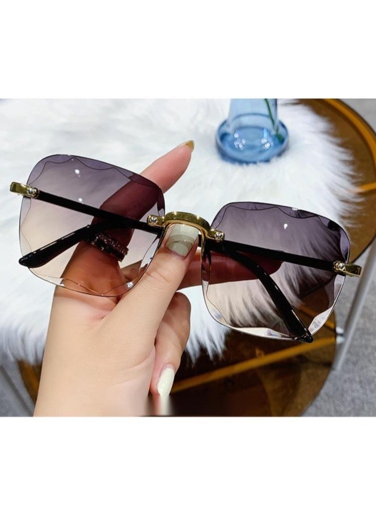 Ucanbe - Square Rimless Fashion Sunglasses for Women Men - Image 1