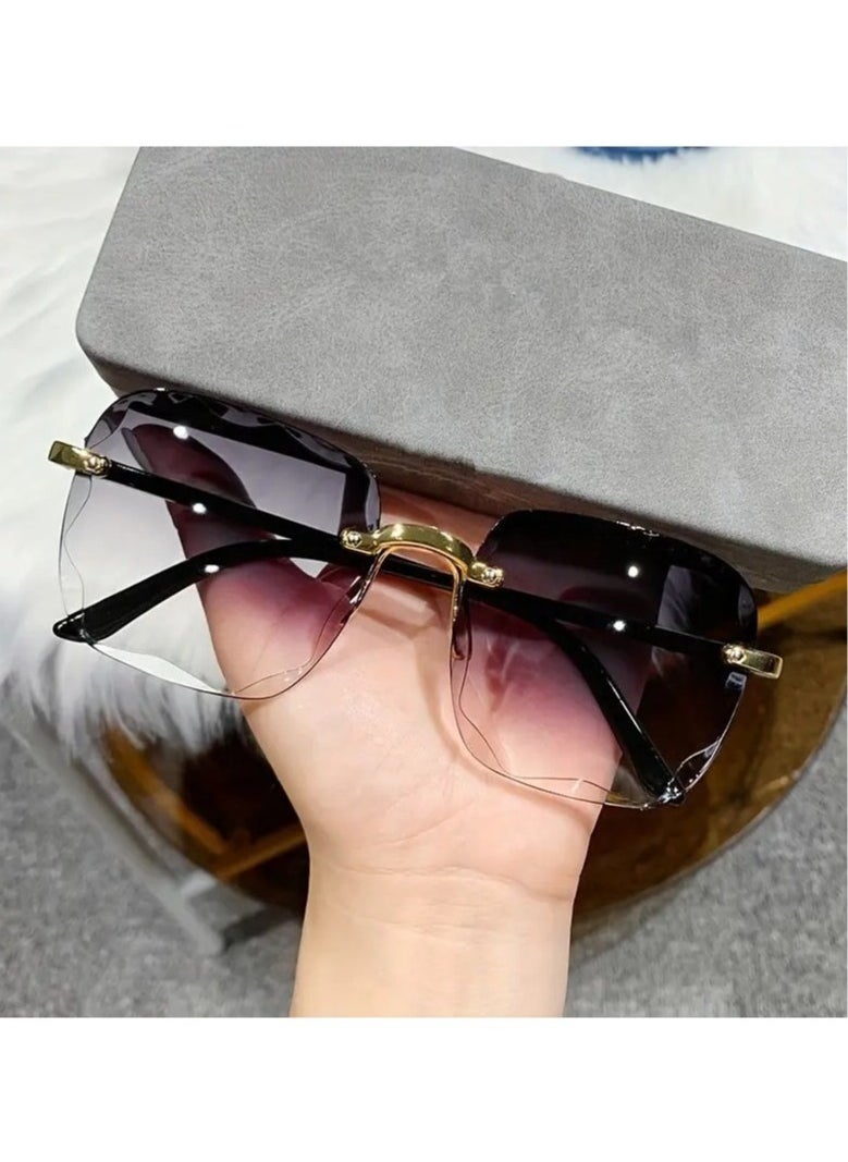Ucanbe - Square Rimless Fashion Sunglasses for Women Men - Image 1