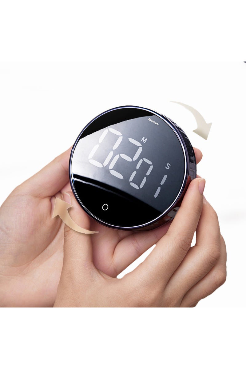 erorex Baseus Black Magnetic Kitchen Timer Digital Timer Manual Countdown Alarm Clock - Image 2