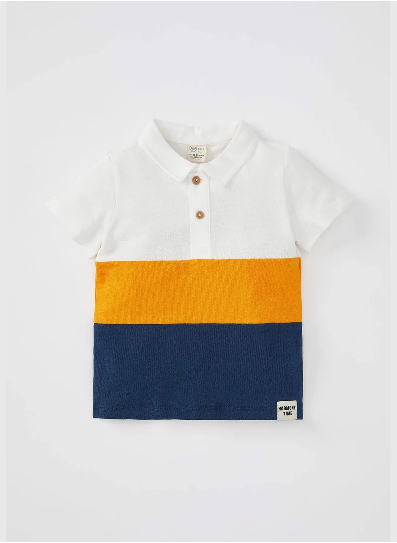 ديفاكتو Regular Fit Short Sleeve Colour Block T-Shirt