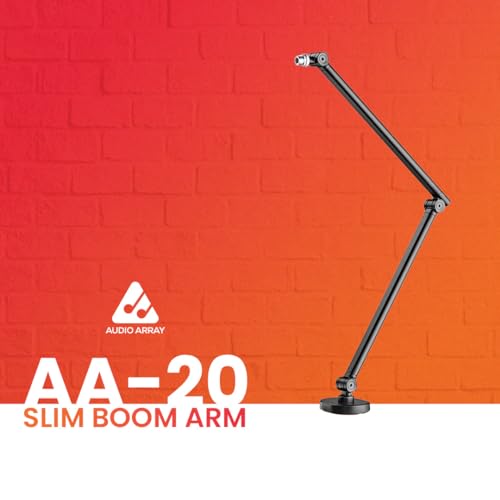 Audio Array AA-20 Microphone Arm Stand | 81cm Reach | Premium light weight & slick design | Flexible height & position adjustments | 1kg Weight Capacity | 5/8" to 3/8" Screw Adapter | Cable Ties - Image 2