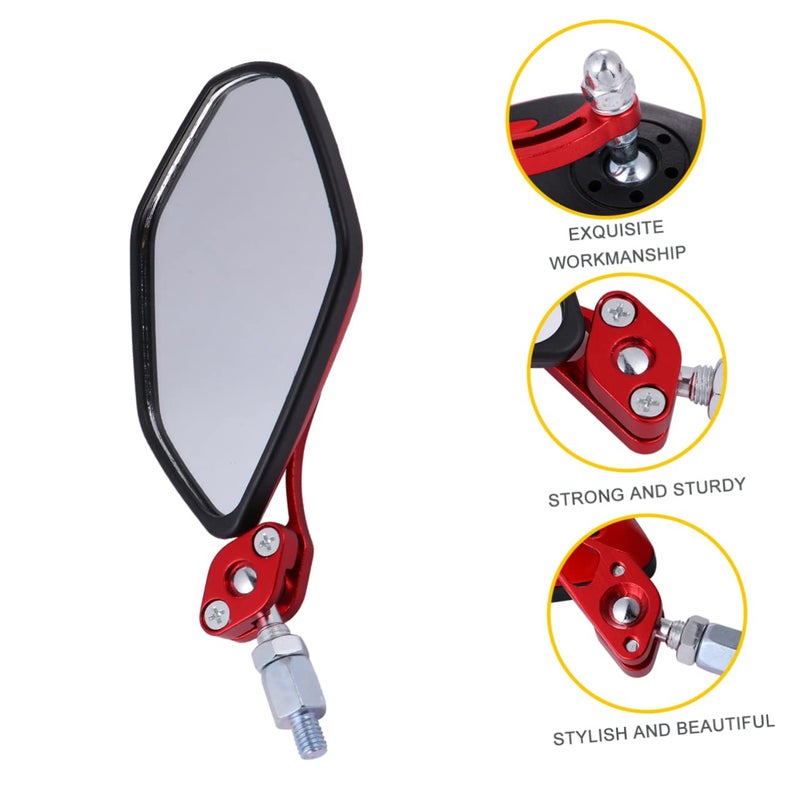 Adjustable Rotating Motorcycle Rearview Mirror 1 Pair Universal Fit - Image 3
