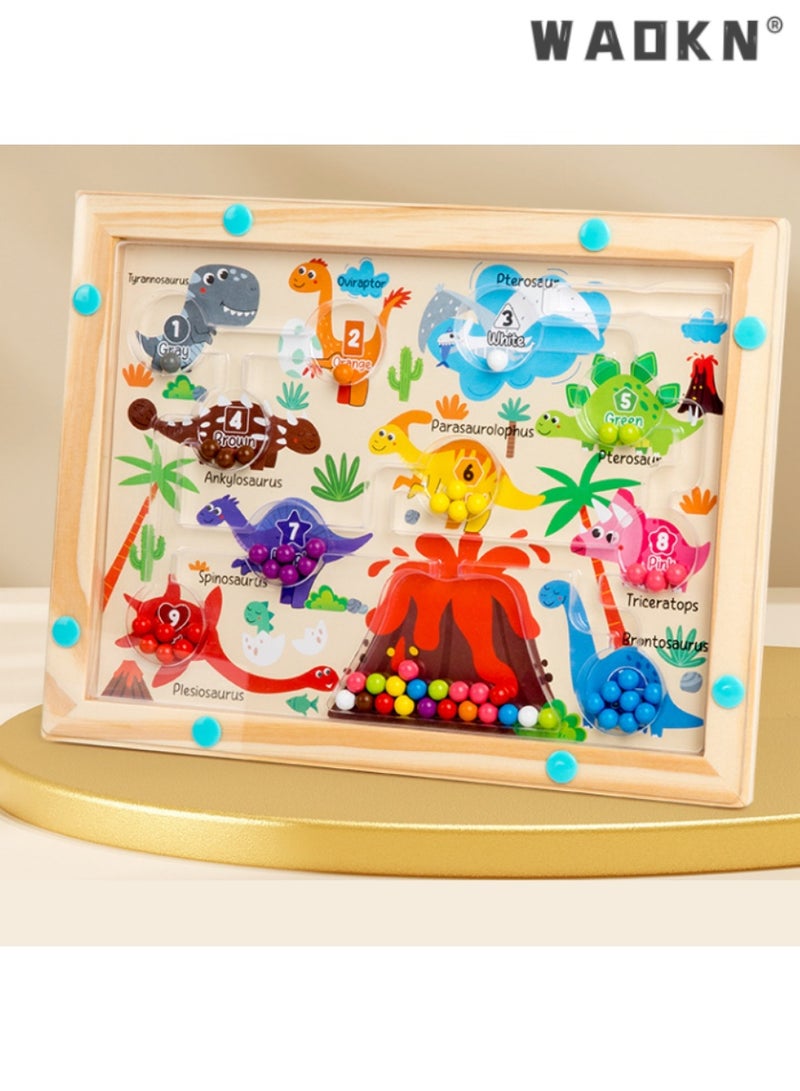 دبليو أيه أو كي أن ديناصور لعبة المتاهة المغناطيسية للأطفال ، لون العين واليد تنسيق اللعبة ، هو الخيار المثالي لتنمية المهارات المعرفية ، ومناسبة جدا للتعلم المبكر من اللعبة ، ومناسبة للأطفال أكثر من 3 سنوات من العمر . - Image 3