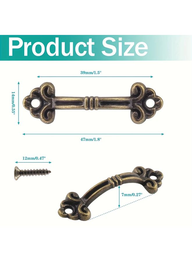 Vintage Bronze Zinc Alloy Drawer Pulls 20pcs Decorative Handles For Furniture - Image 2