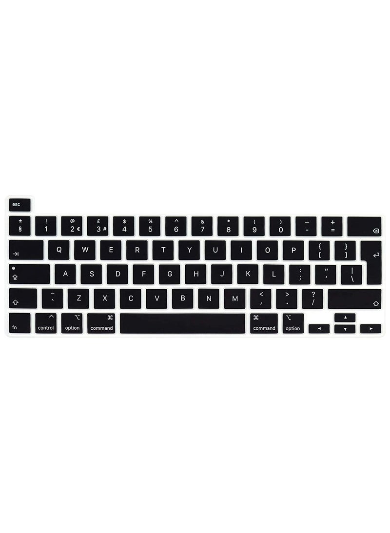AMM UK Layout English Protective Keyboard Cover For MacBook New Pro 13 and 16-Inch Black - Image 1