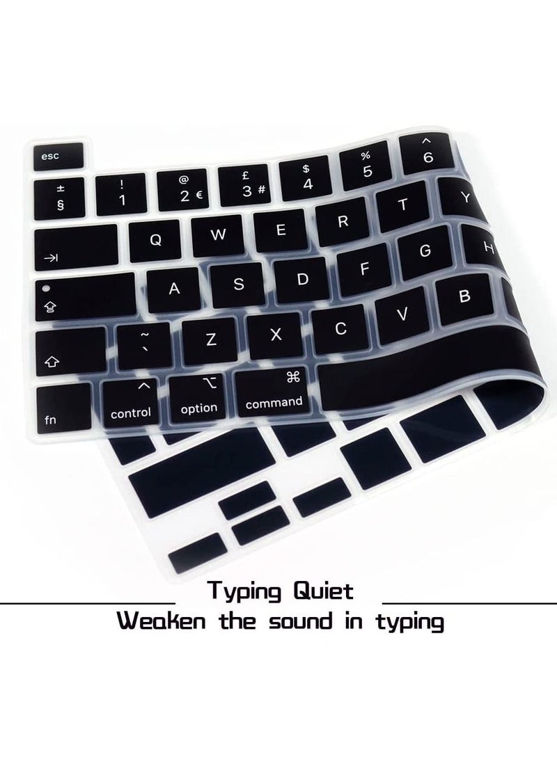 AMM UK Layout English Protective Keyboard Cover For MacBook New Pro 13 and 16-Inch Black - Image 4