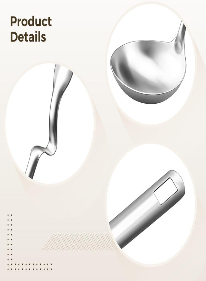 Varku 4 Pcs Stainless Steel Ladle Spoon Set for Cooking, Includes 2 Soup Spoons and 2 Slotted Spoons, Hot Pot Strainer Spoons, Long Handle, Rust-Resistant, Easy to Clean, Ideal for Serving Soups and Liquids - Image 5