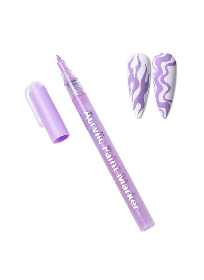 brunson Acrylic Paint Markers Pens  for Nails Painting Wood Fabric Card Paper Ceramic & Glass Paint Marker  APM(Violet)  - Image 1
