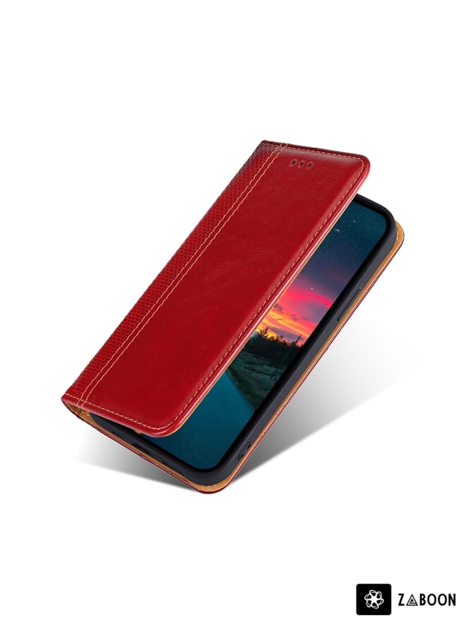 Zaboon Protective Case For Realme C17 / Realme 7i Skin Feel Crocodile Texture Magnetic Leather - Image 2