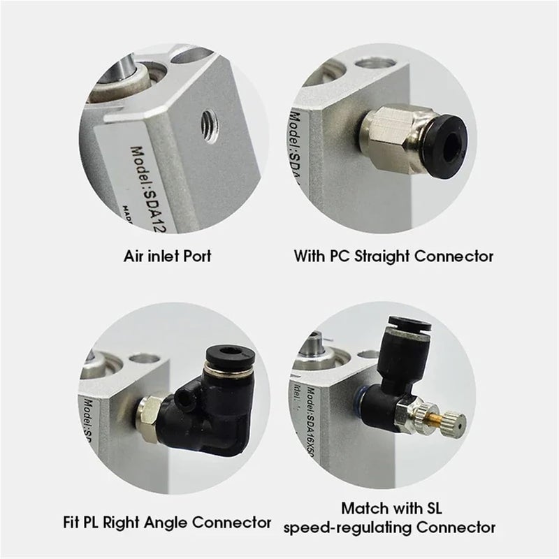 SDA -S Female Thread with Magnet Pneumatic Cylinder Compact Double Acting Thin Cylinder SDA12 SDA16 SDA20 SDA25 SDA32(Stroke 85mm,Bore 40mm) - Image 2