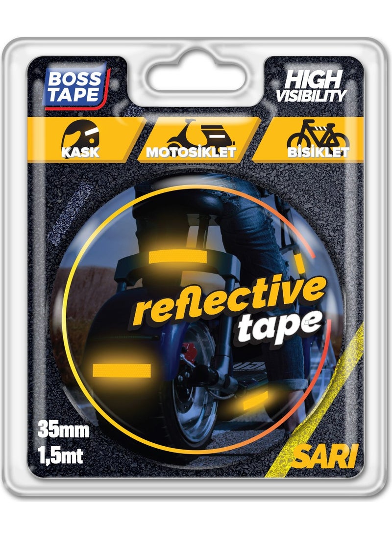 Reflective Cat Eye Tape Shining When Light Comes Yellow Width: 35mm Length: 1.5m Motorcycle Bicycle Trailer - pzsku/Z0586714F7348BD0839DDZ/45/_/1728060596/7f59568b-fa20-481e-9ca8-bf716edd898a