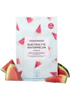 Vitamasques Electrolyte Watermelon Face Sheet Mask Hydrating Korean Face Mask With Hyaluronic Acid For Plump & Moisturized Skin Natural & Biodegradable Vegan Free From Parabens & Gluten  - Image 1