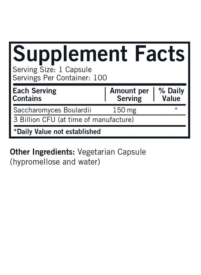 Kirkman Saccharomyces Boulardii - 3 Billion CFU - 100 Capsules - Image 2