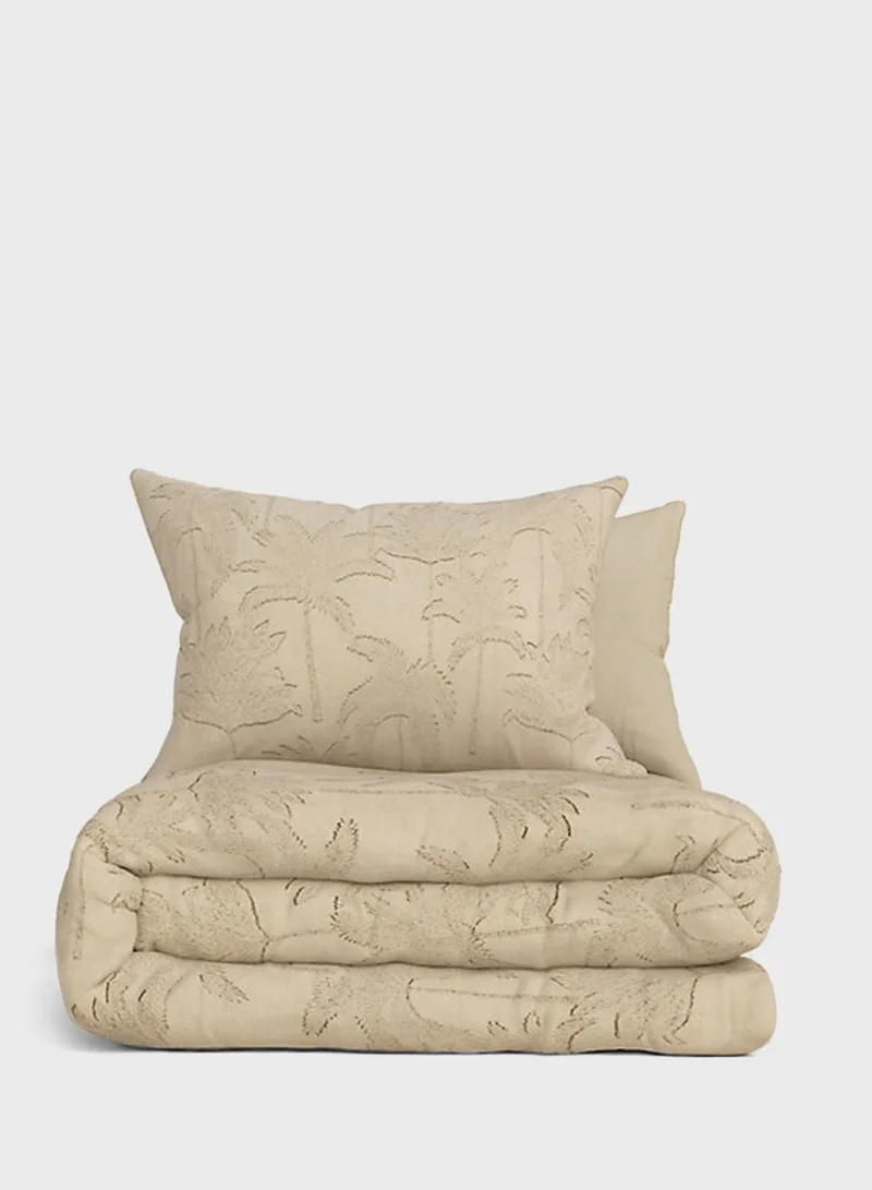 Marks & Spencer Cotton Rich Palm Jacquard Super King Bedding Set